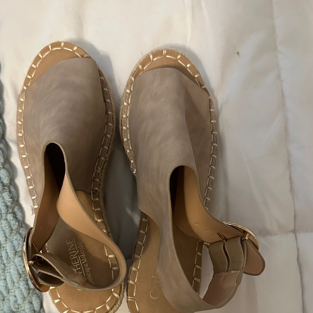 Catherine Malandrino Taupe Espadrille Sandals